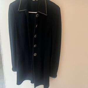 St. John Black Jacket with Gold Accents